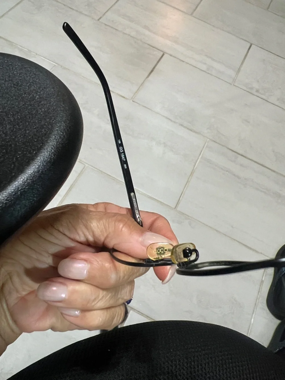 Gucci Black Cat-Eye Optical Frames with Gold Accents Made in Italy in the 90s - Picture 6 of 7